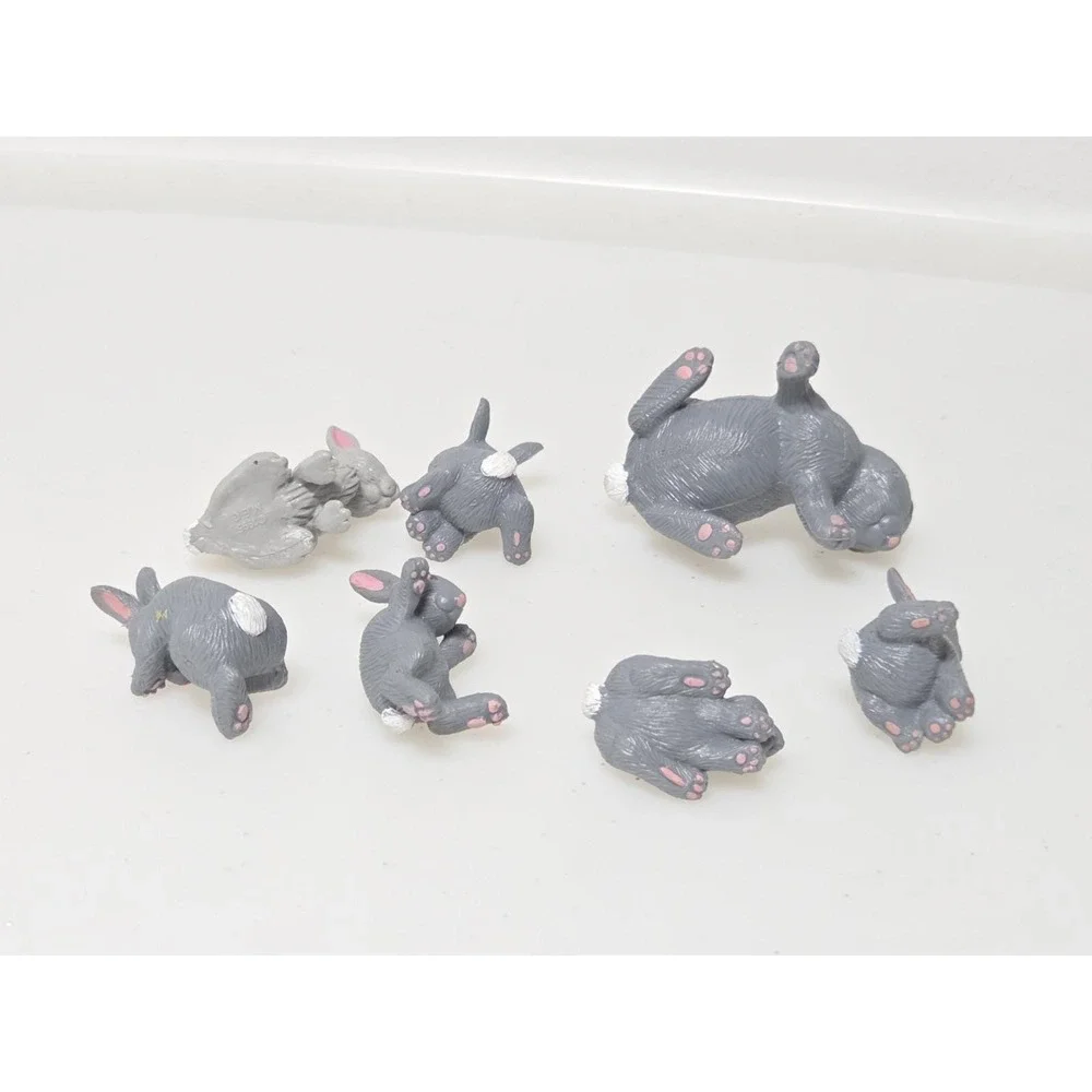 Vtg 95 MEG Baby Surprise in My Pocket Bunny Family Picnic Pvc Figures